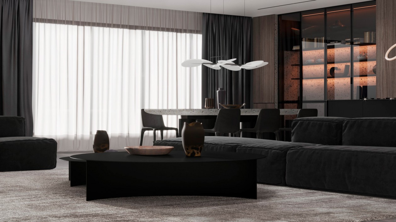 木材、水磨石打造 高级客餐厅空间！-1