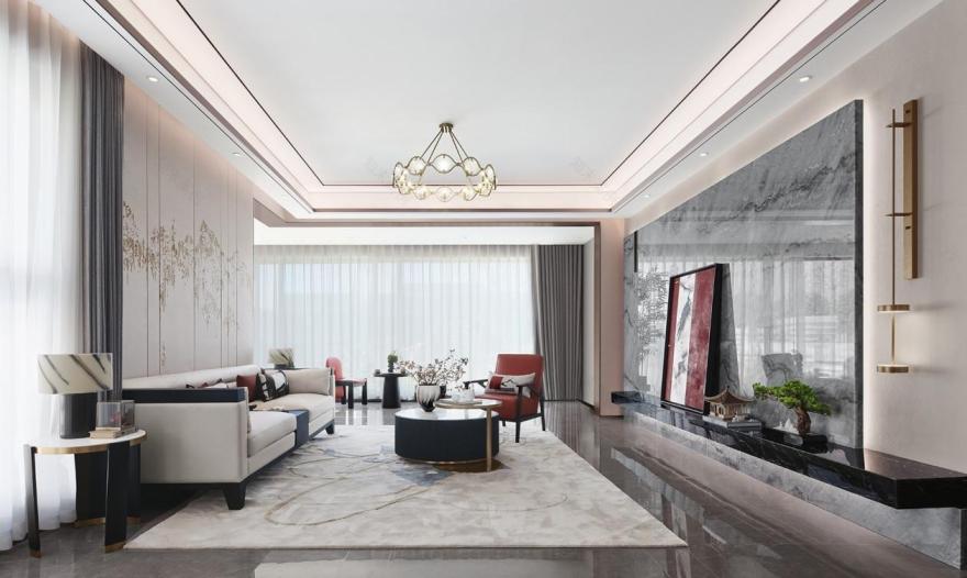 中梁西宁鎏金雲玺样板间丨中国西宁丨几朵设计-5