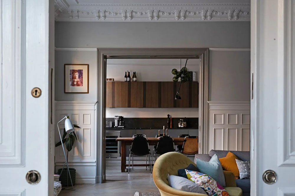 瑞典斯德哥尔摩古典与现代融合的宽敞公寓-4