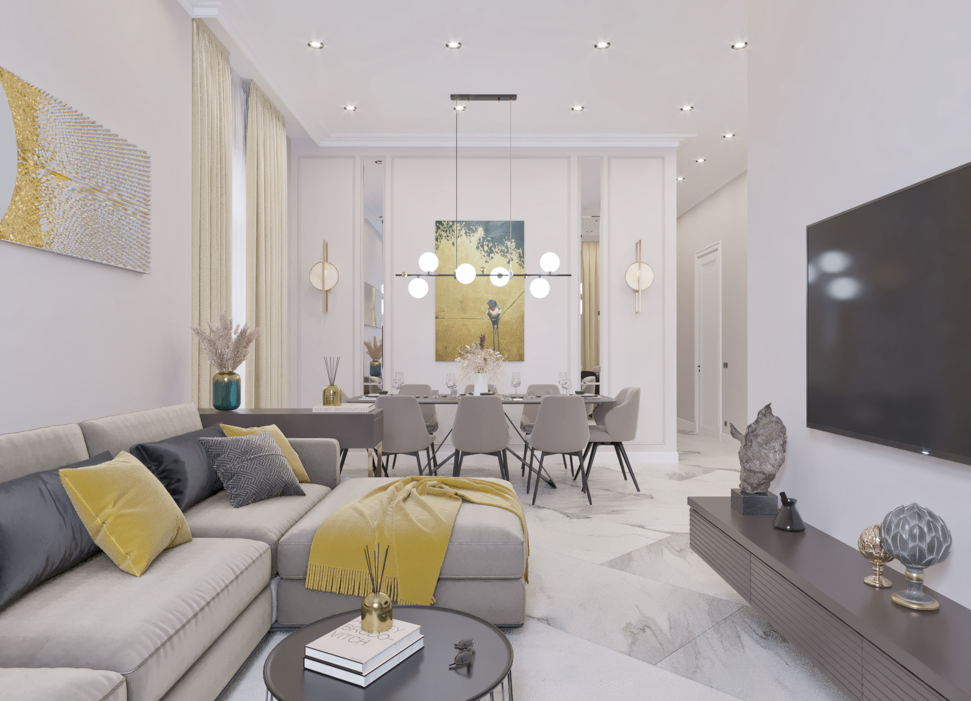 Design project of an apartment 100m2 complex Boulevard-8