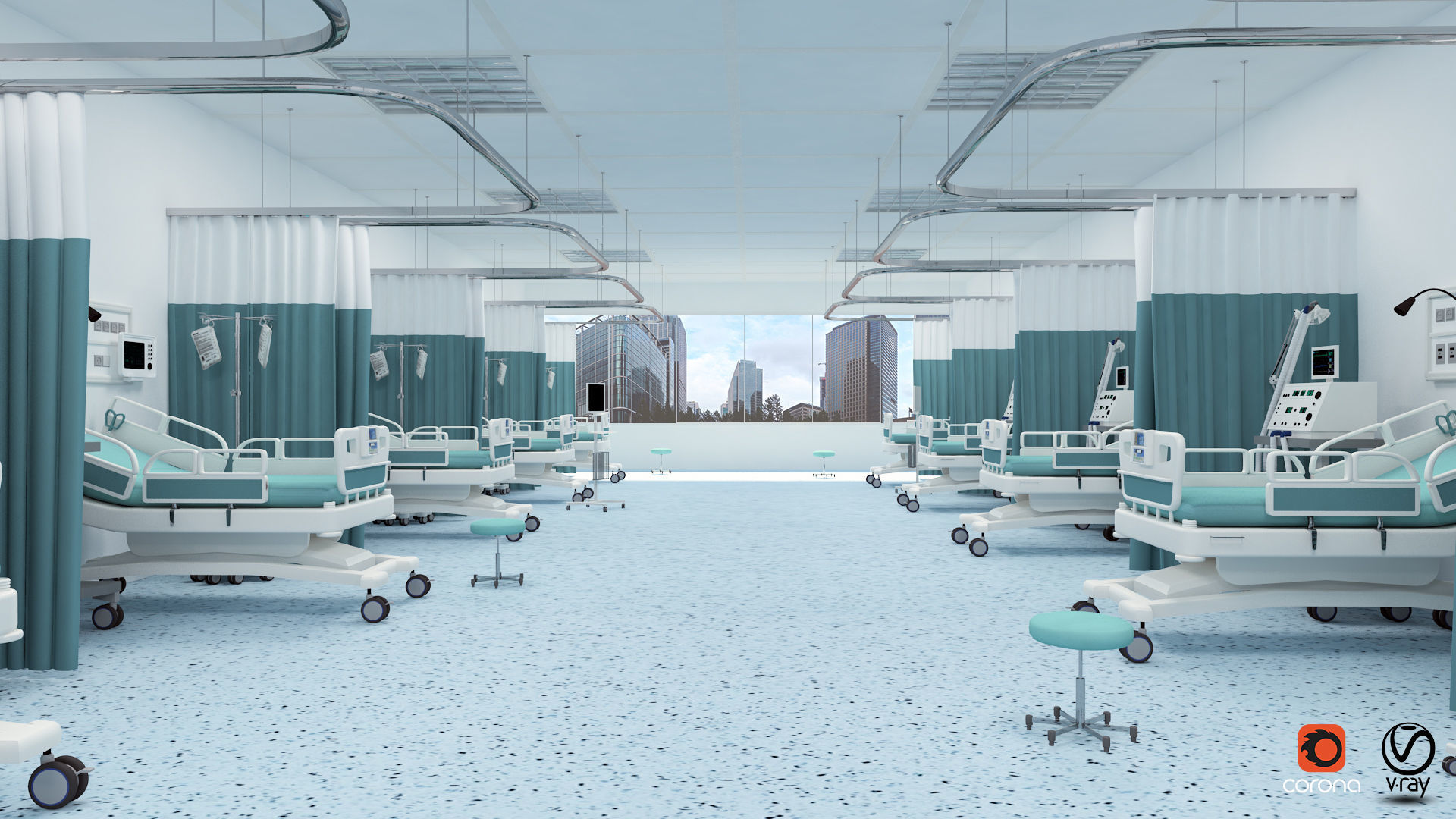 Medical Patient Room 3D model-0