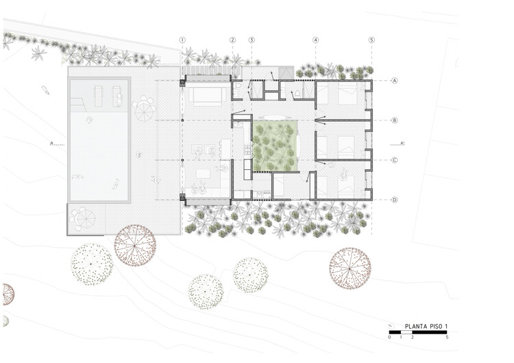 哥伦比亚房屋内部庭院设计-12