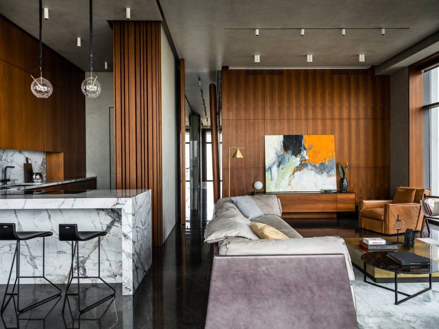 莫斯科160㎡带全景窗公寓设计丨俄罗斯莫斯科丨设计师 Евгения Дьяконова-9