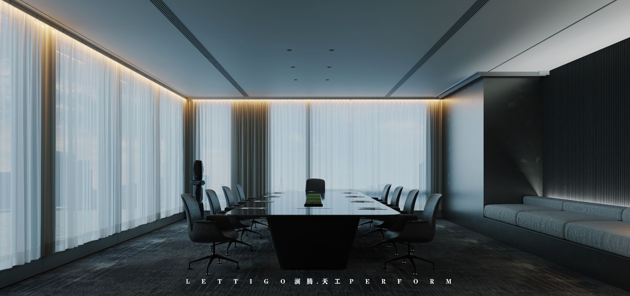 不同灯光办公室案例-10