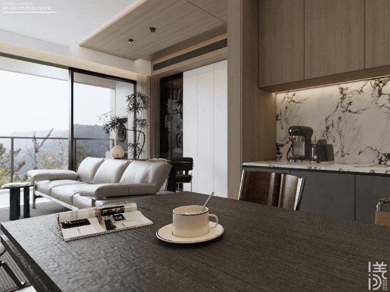 纯白与木色完美平衡,天然肌理邂逅简约线条,诠释意式极简静谧之家丨深圳漾空间设计有限公司-56