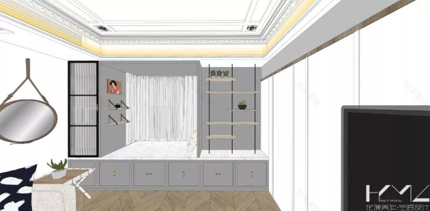 南京 124㎡现代美式混搭家居,开放式厨房、飘窗改造亮点多-40