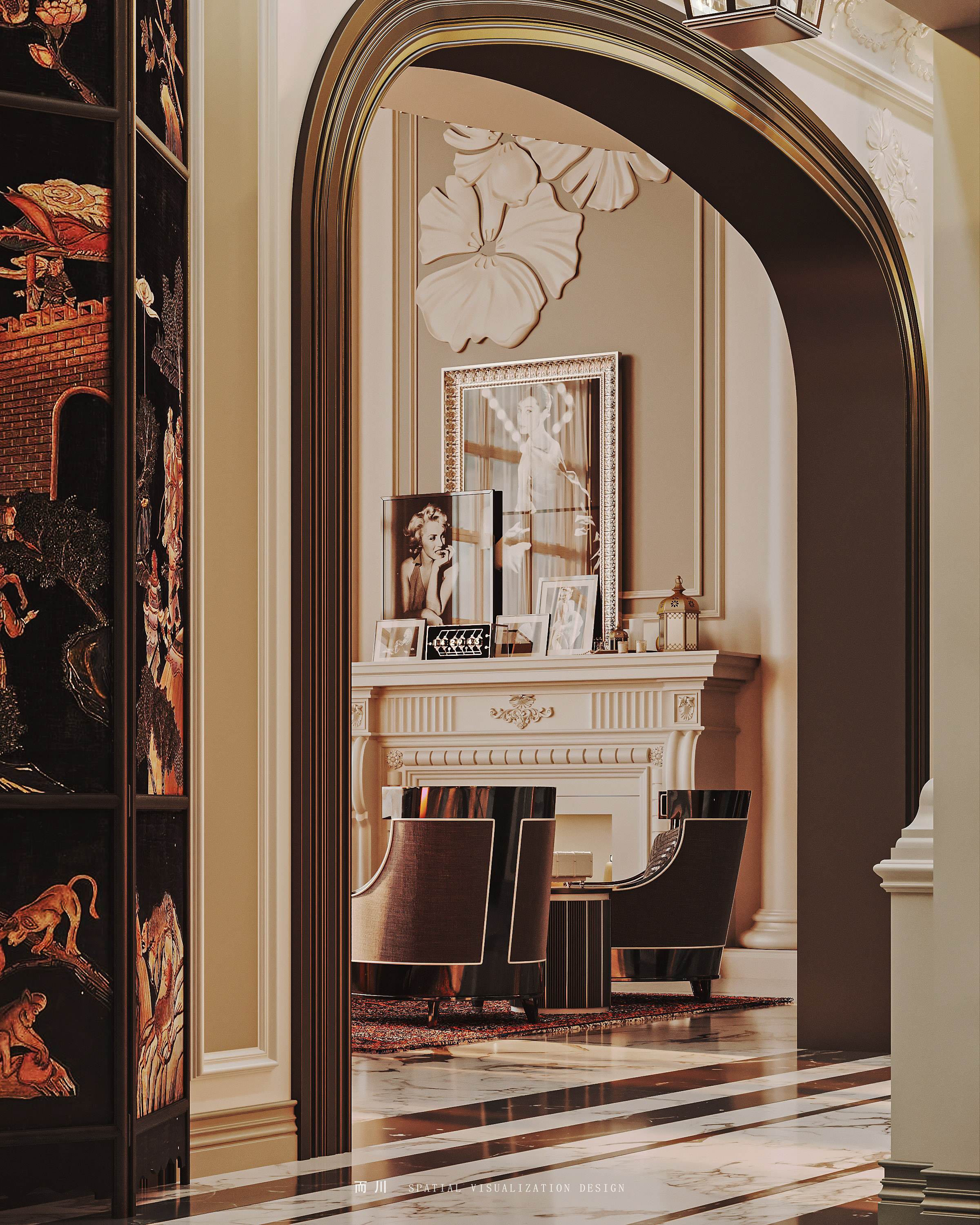 美式别墅丨而川空间可视化工作室-21