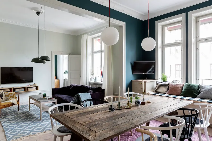 两室公寓的乡村风格厨房设计-7