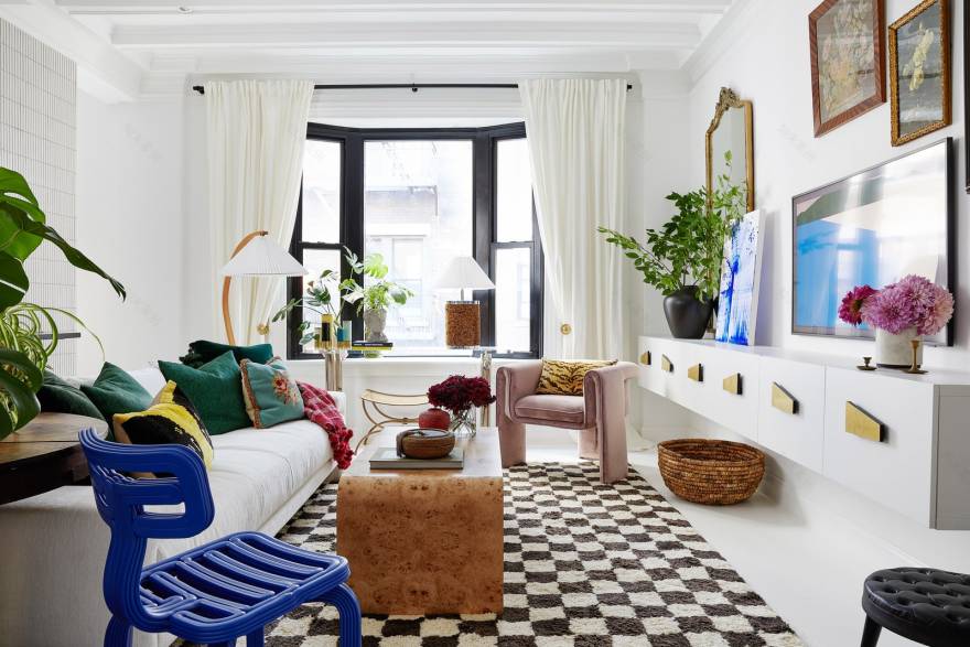 曼哈顿的个性公寓 | 色彩斑斓的多层次空间-5