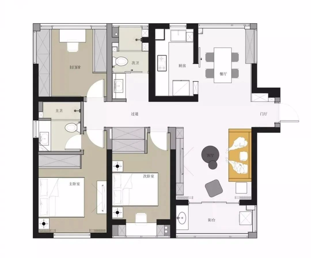 咸阳 110㎡现代轻奢三室,步入式衣帽间实力与颜值并存!-17