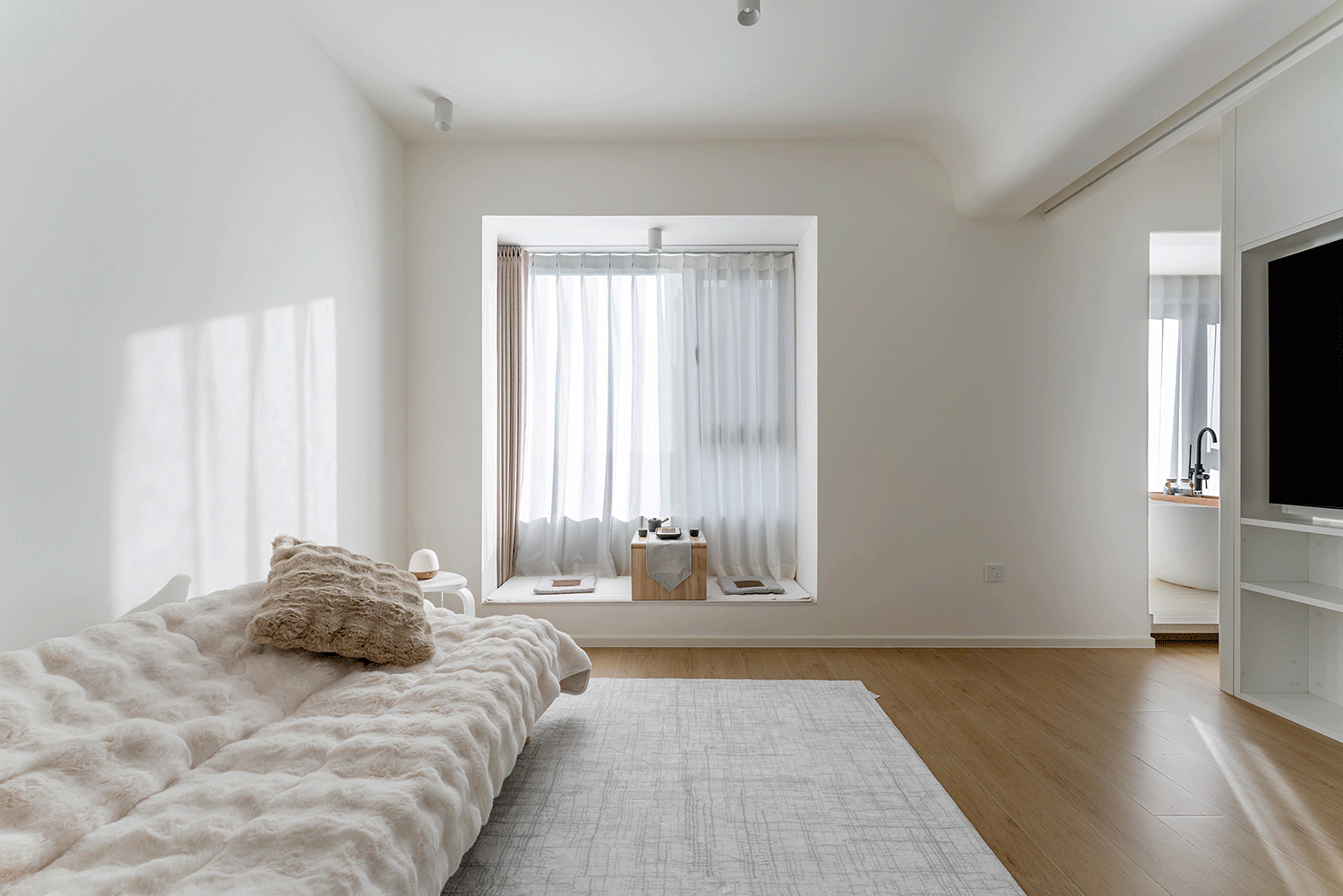 67㎡小家靠旋转电视墙变出N种生活场景丨久栖设计-11