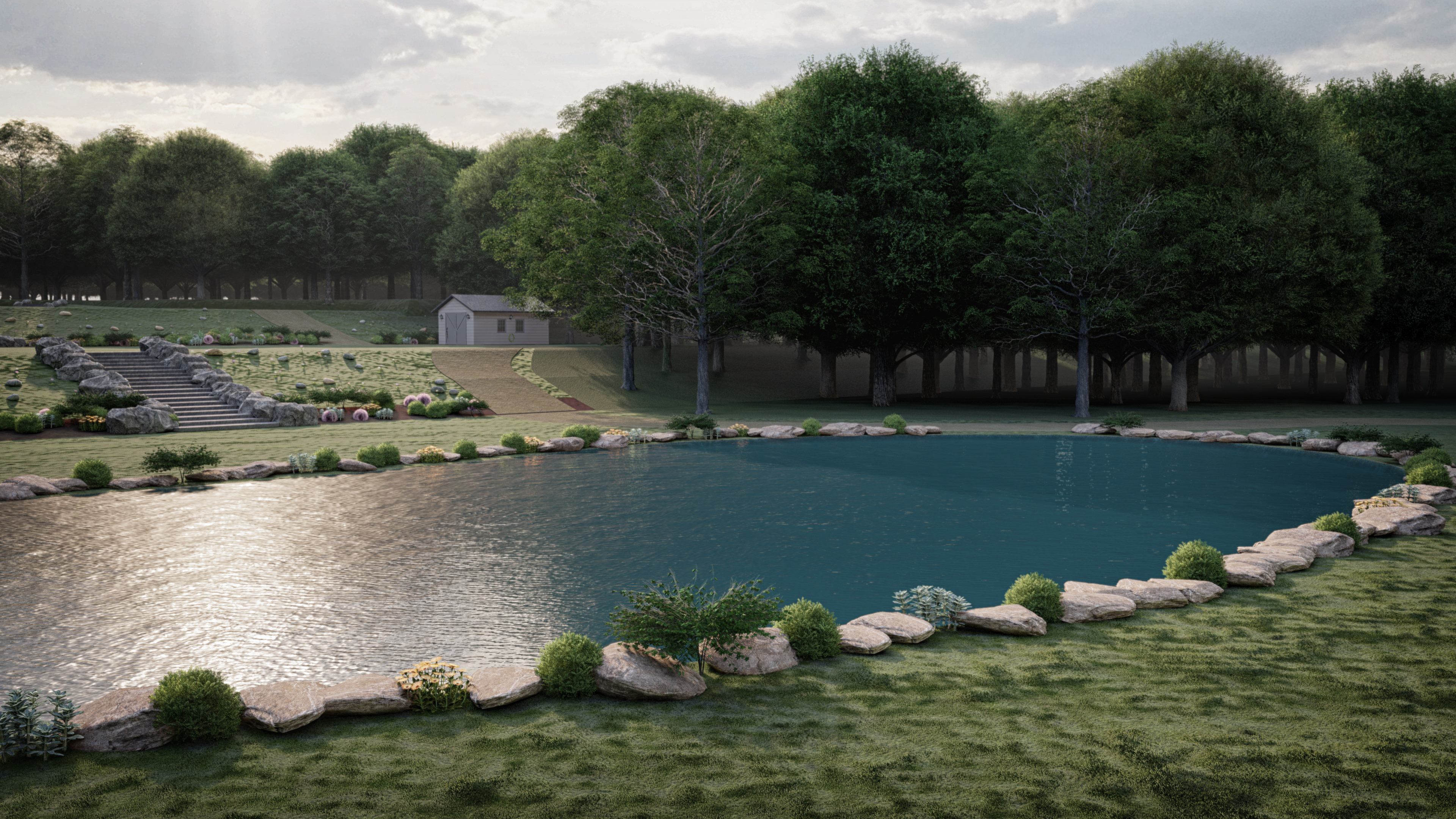 Large Yard Landscape design-5