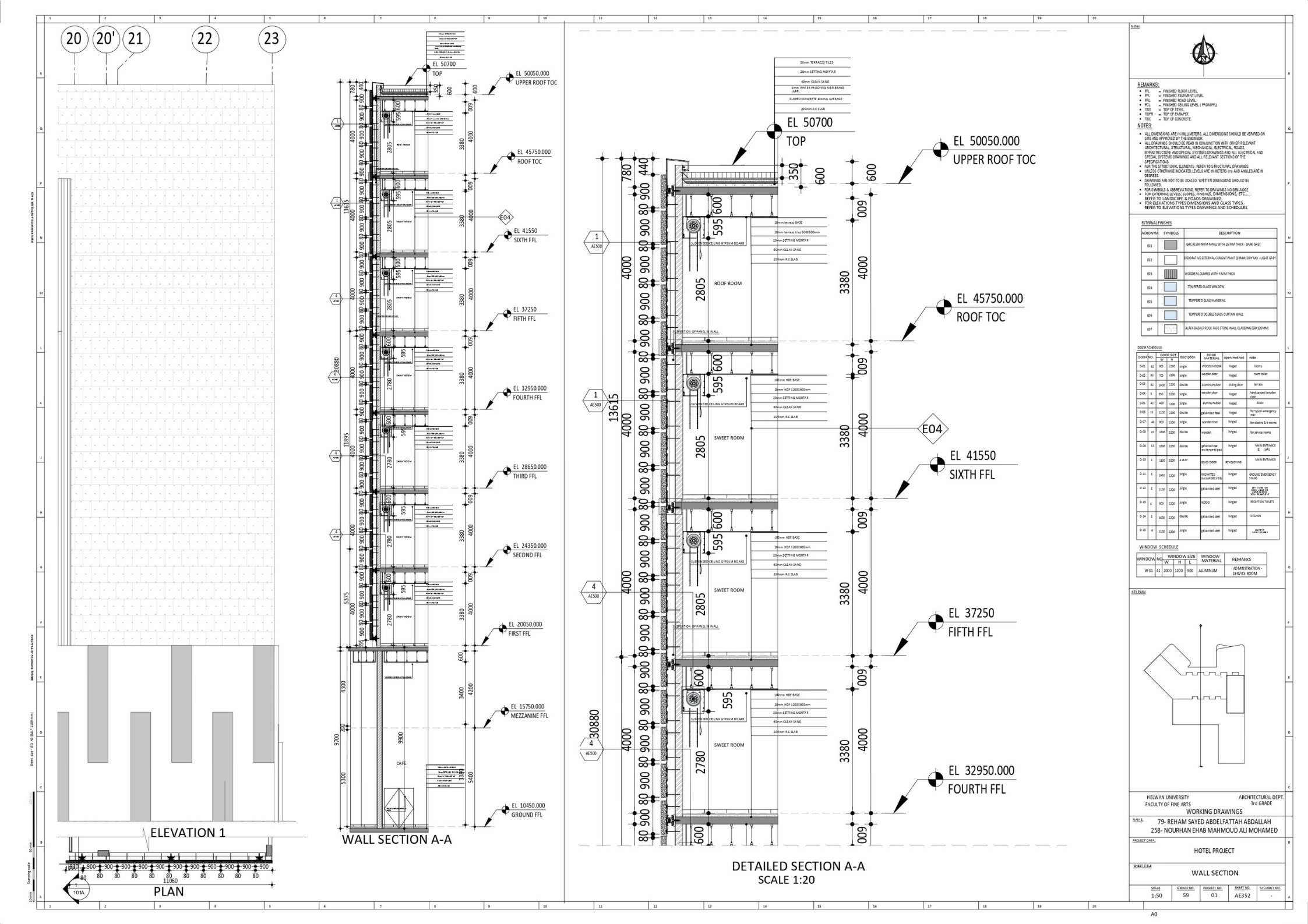 RENOS(3  STARS HOTEL)技术绘图项目丨赫勒万大学美术学院建筑系-31