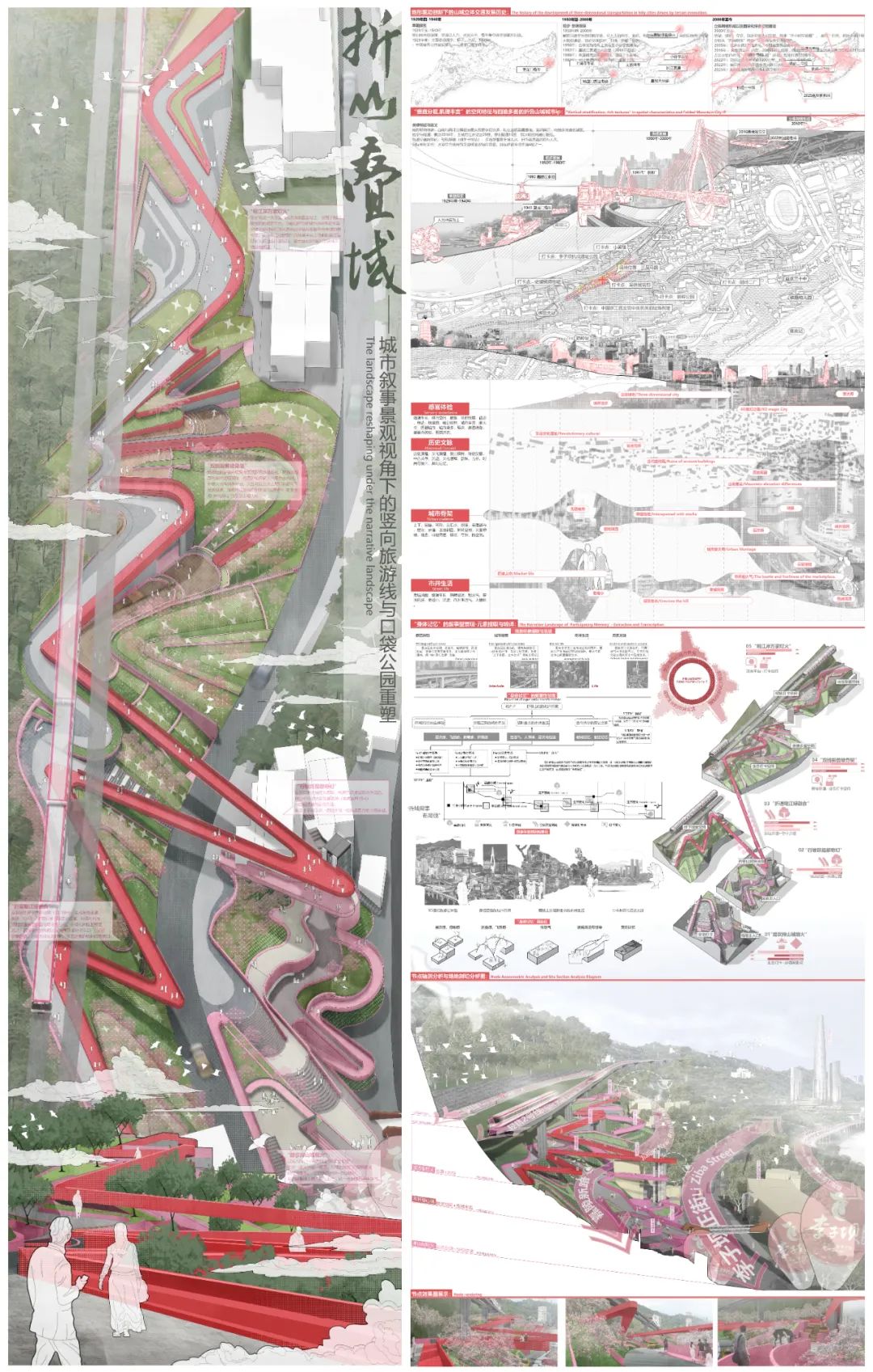 川美学弟大四毕设重置“8D魔幻之城”！“立体转换+空间折叠”的空间叙事与视觉转译！将印象抽象转化为叙事景观视角下的山城-9