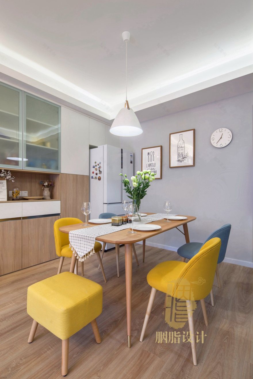 广州亚运城 121 平米北欧风之家 | 原木与色彩的美丽碰撞-14