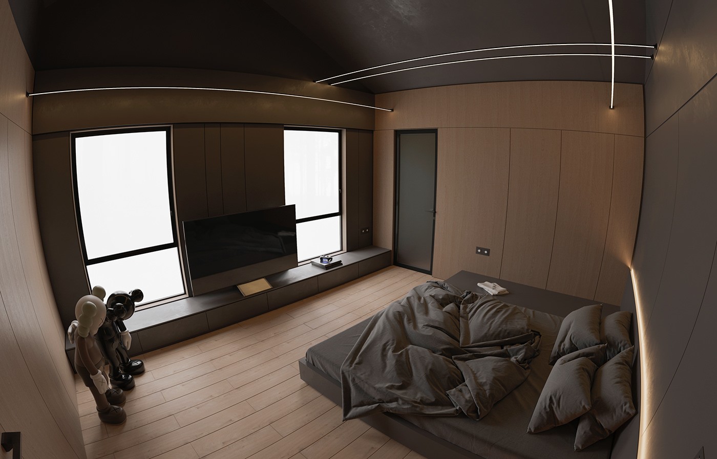 现代原木黑灰空间设计  高级有格调！-15