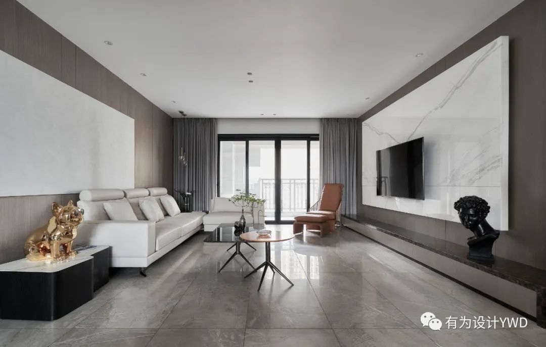 佛山南海中海千灯湖一号,木饰面与大理石的温暖碰撞-19