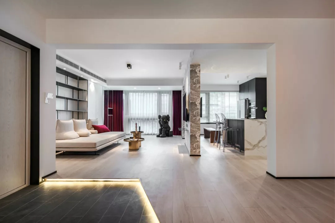 上海夫妇把110㎡三室改一室，打造简约又具古典韵味的家-20