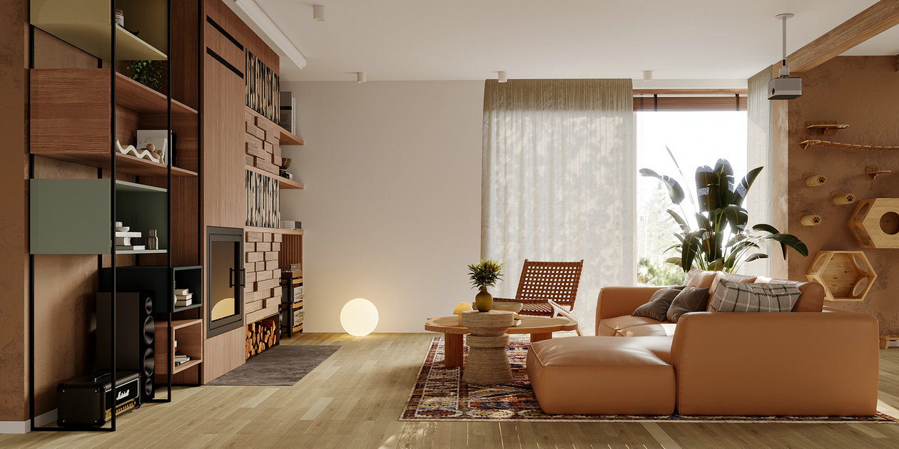 波兰 113㎡波西米亚风住宅设计-3