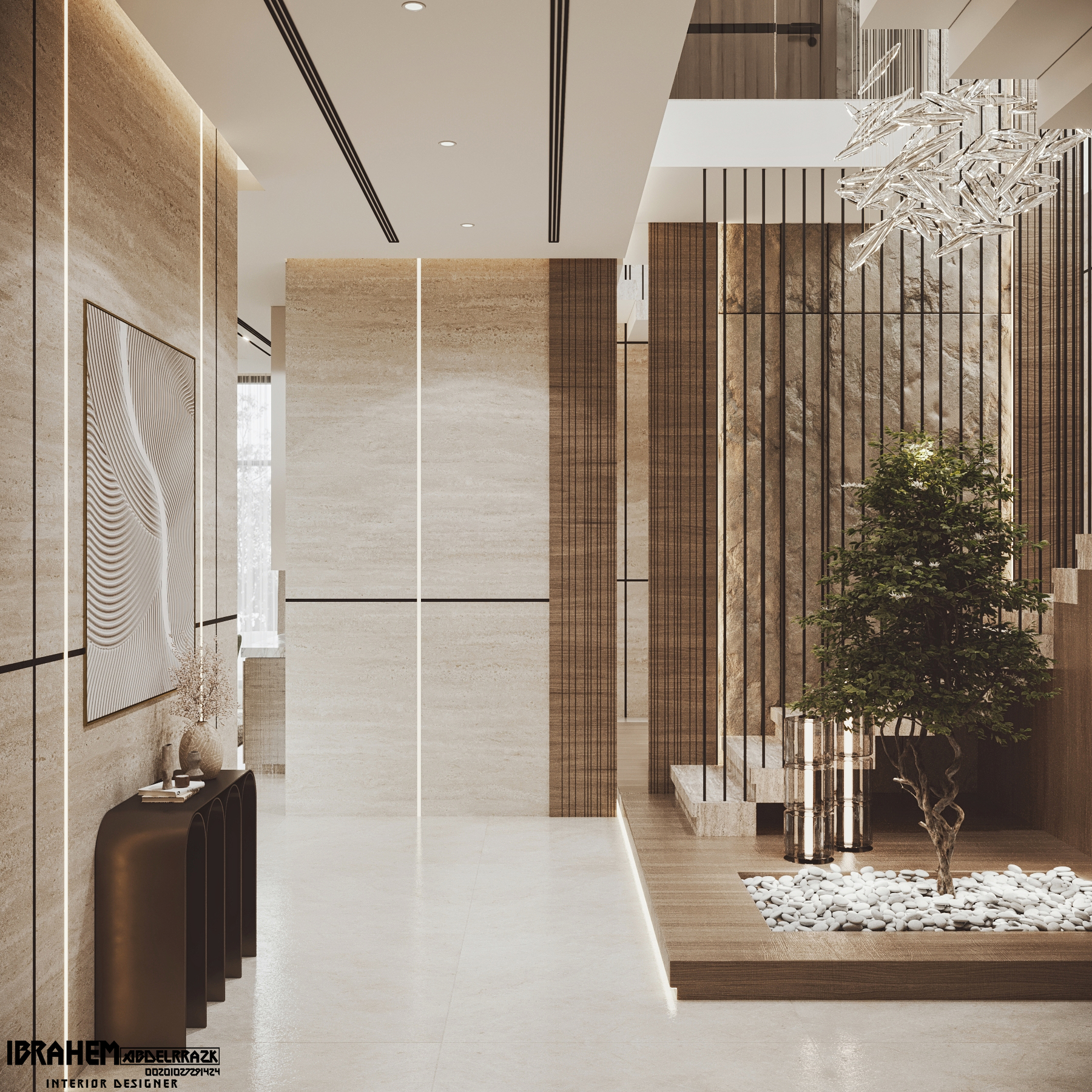 现代家庭大厅+楼梯丨IBRAHIM ABDELRAZK-13