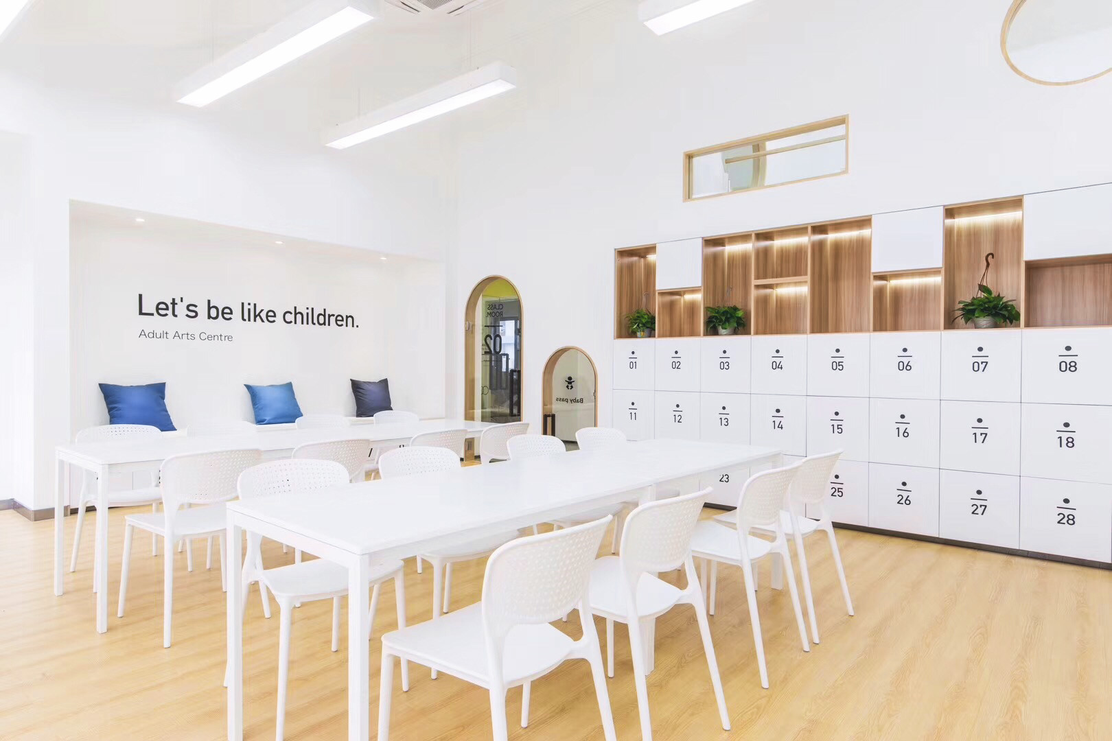 童画美术教育空间,极简点线面的友好设计-13