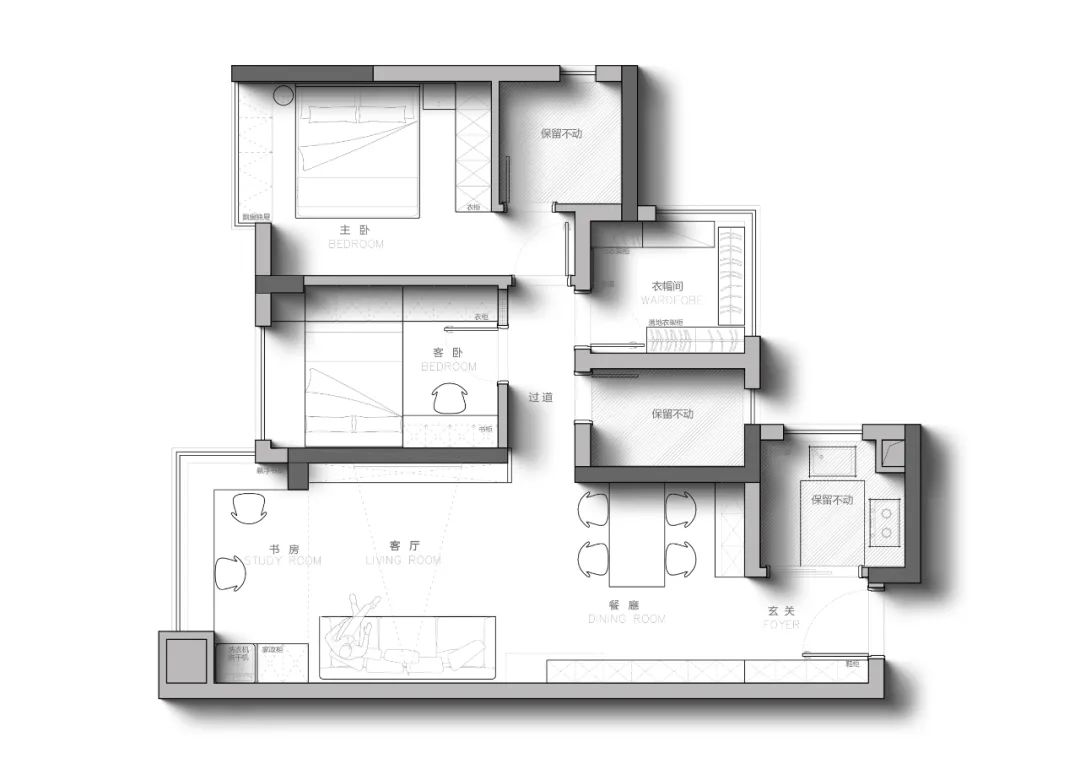 88㎡平层,精装改造原木极简家丨罗利,曹琛-19