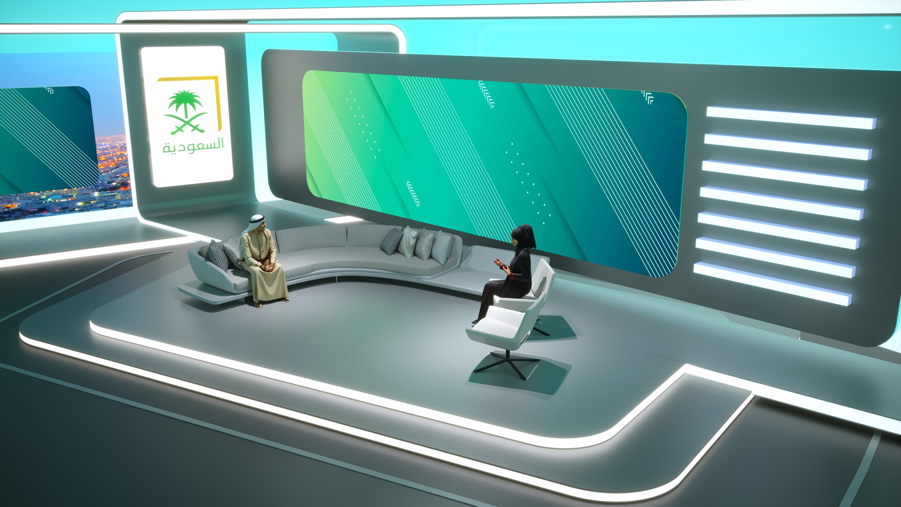 Saudi TV .News Studio .Set Design-15