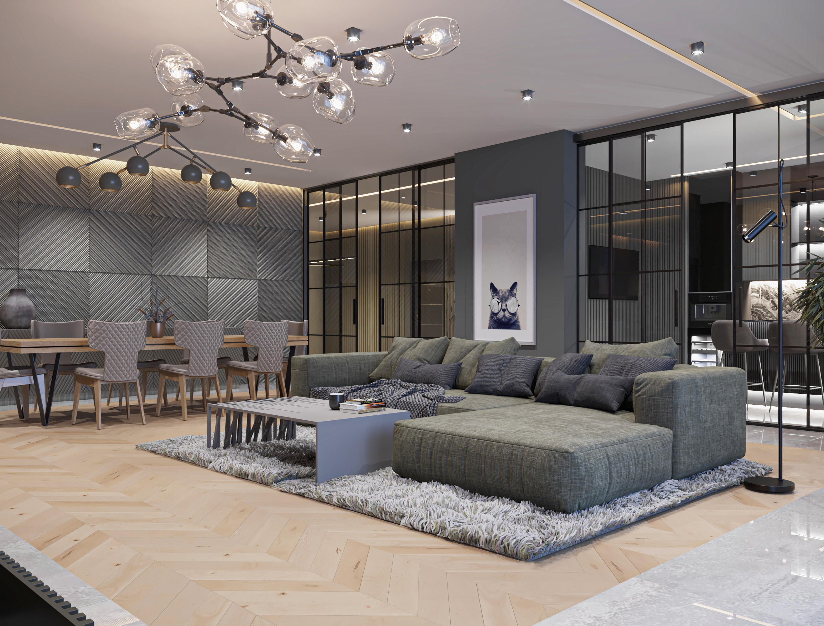 Living room ; Современная гостиная-7