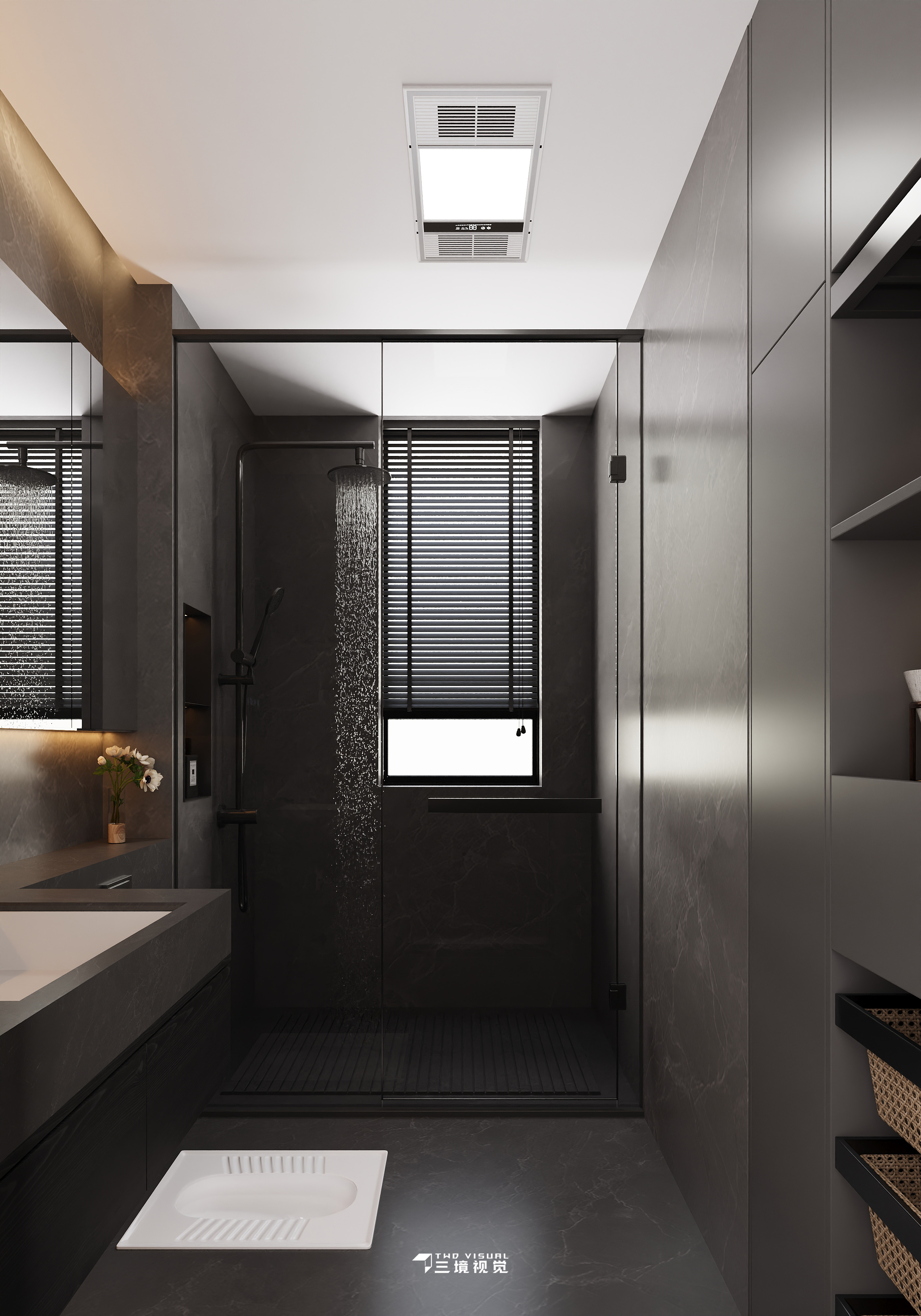 住宅-现代风客厅卧室设计-12