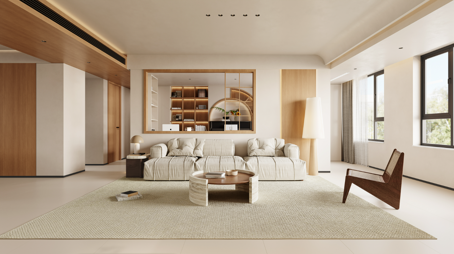 现代原木风大平层-1