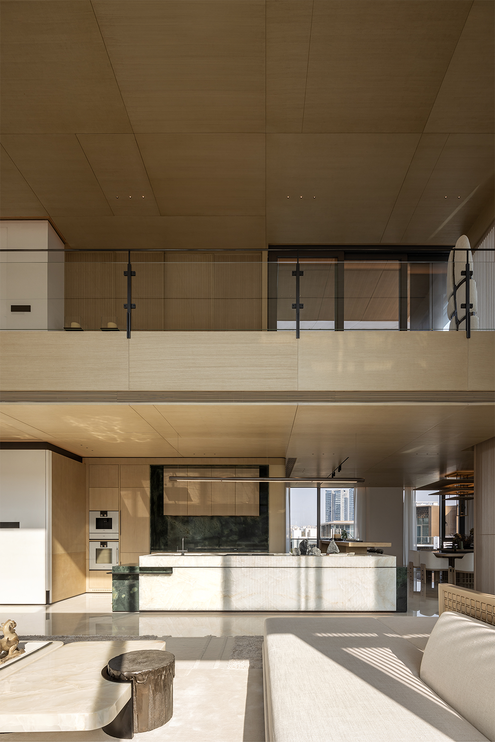 万华成都麓湖黑鉐岛上叠别墅样板间丨中国成都丨深圳市盘石室内设计有限公司,万华室内设计中心-16