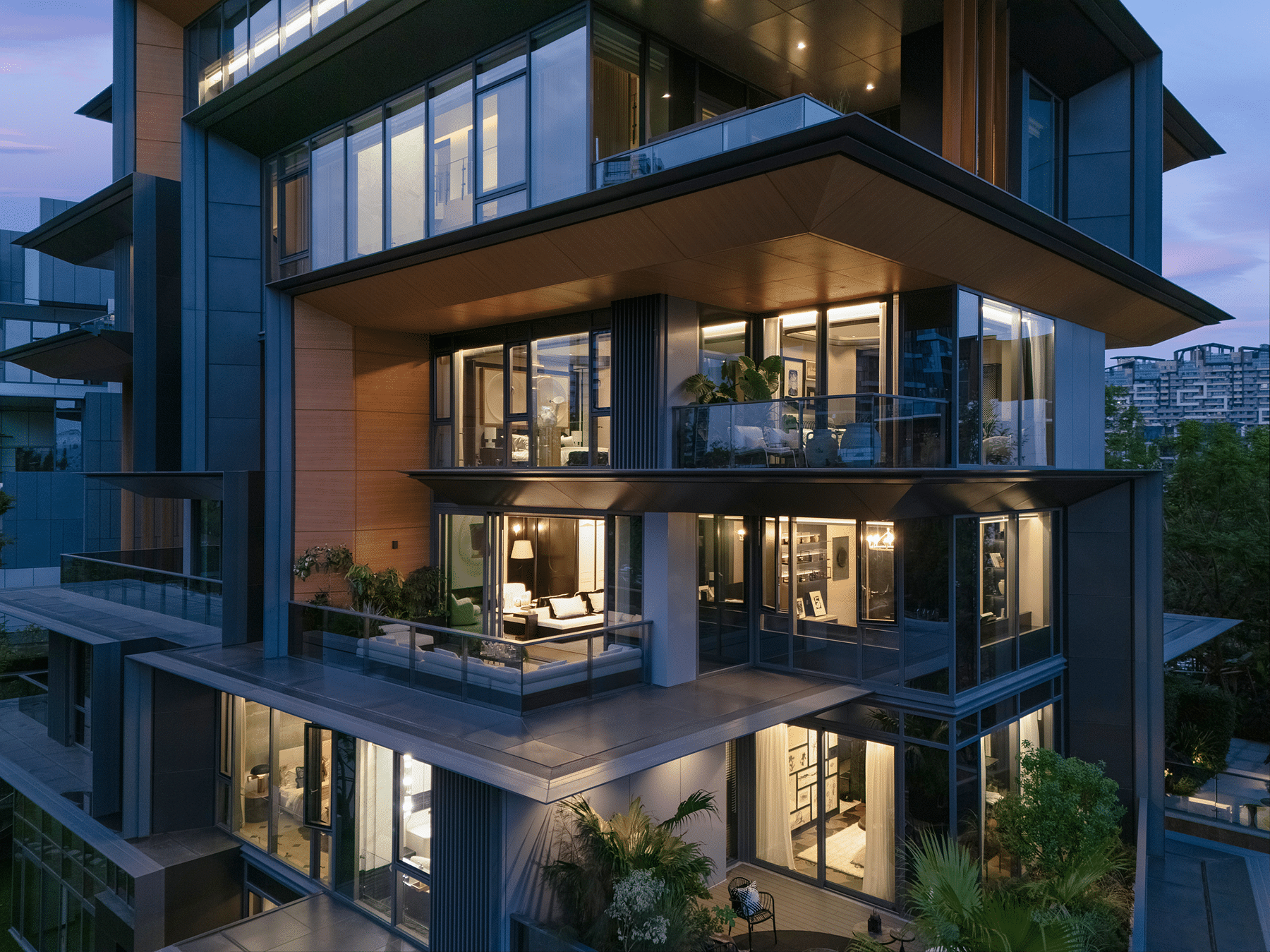 成都麓湖黑石岛垂直五联排别墅丨中国成都丨line+ studio-58