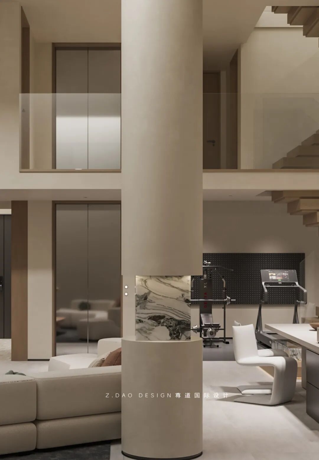 龙湖丽丰·西宸原著400㎡静奢风别墅（《喜 棠》）丨尊道国际设计-47