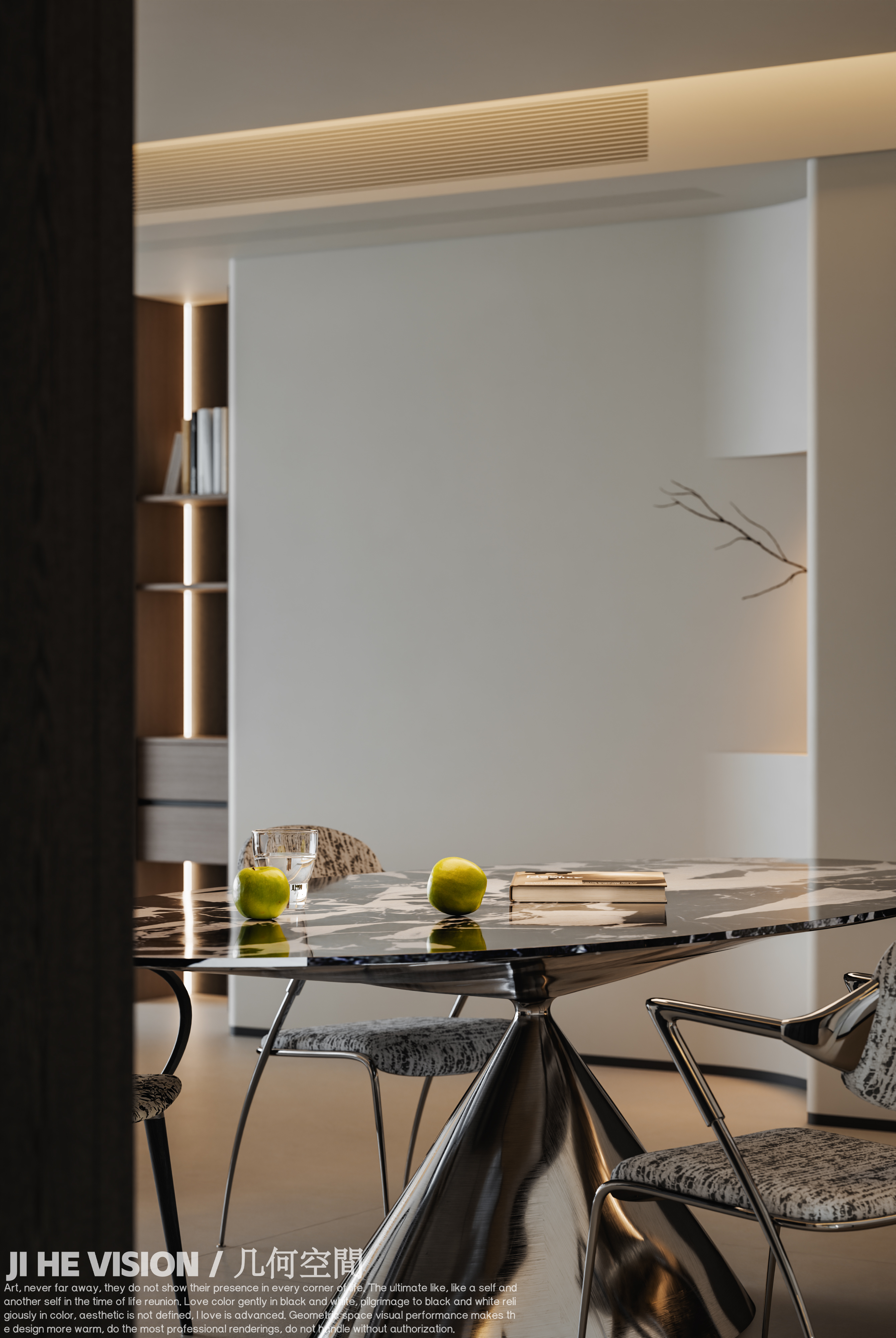 几何空间视觉表现 | 正荣府现代客餐厅-15