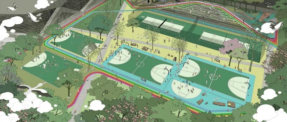 扬州南部新城体育园 | 现代建筑与传统窗花的完美融合-33