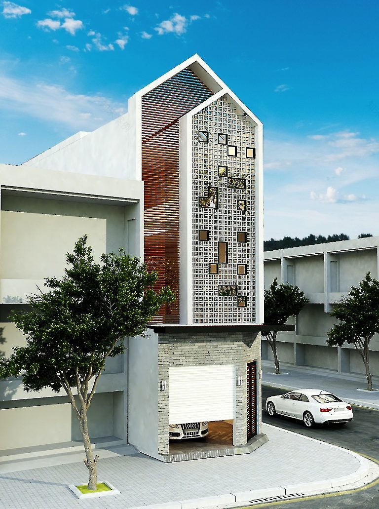 现代越南四层文化画廊设计-9