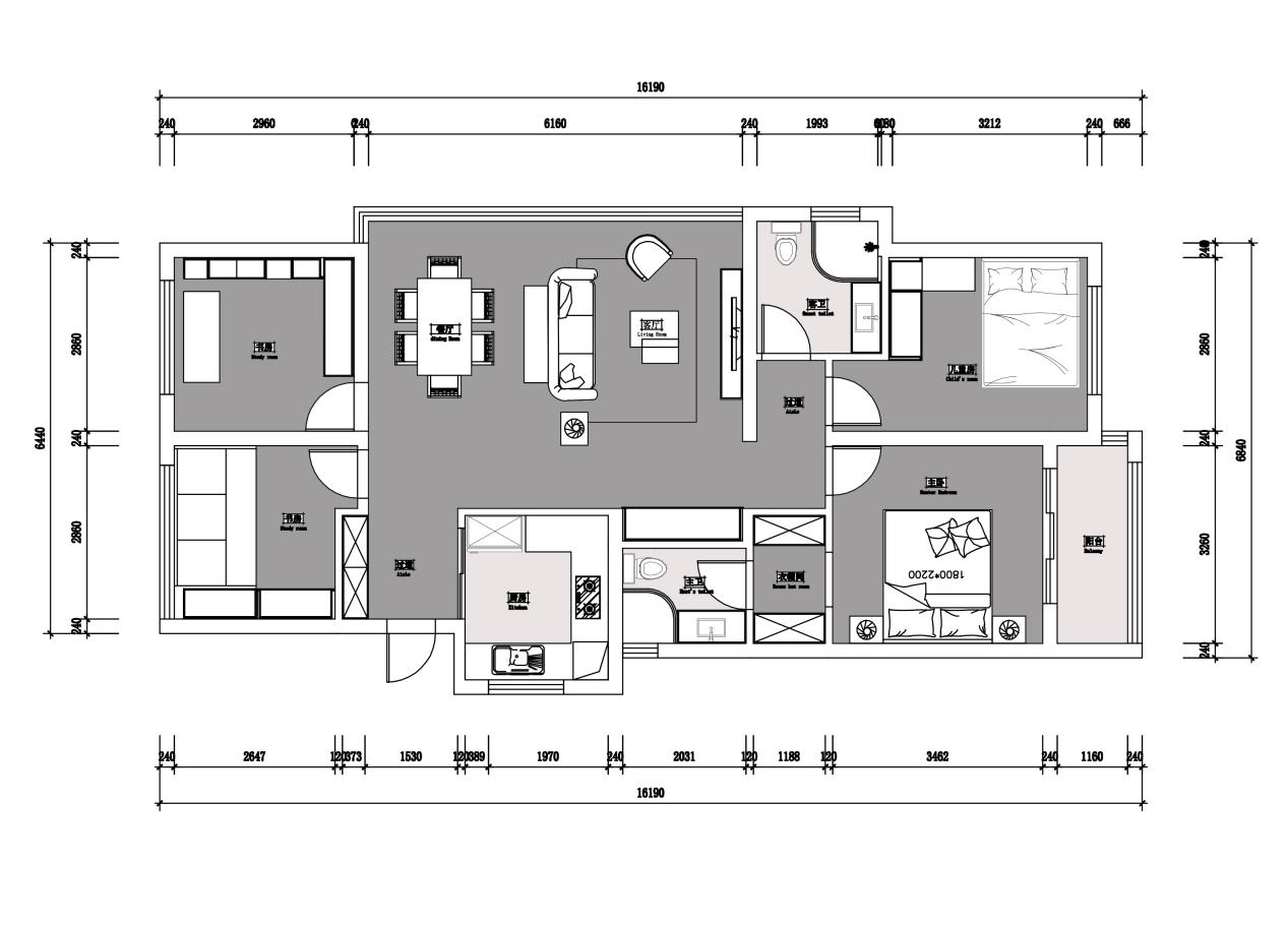现代轻奢三室两厅设计丨申屠翰钰-7