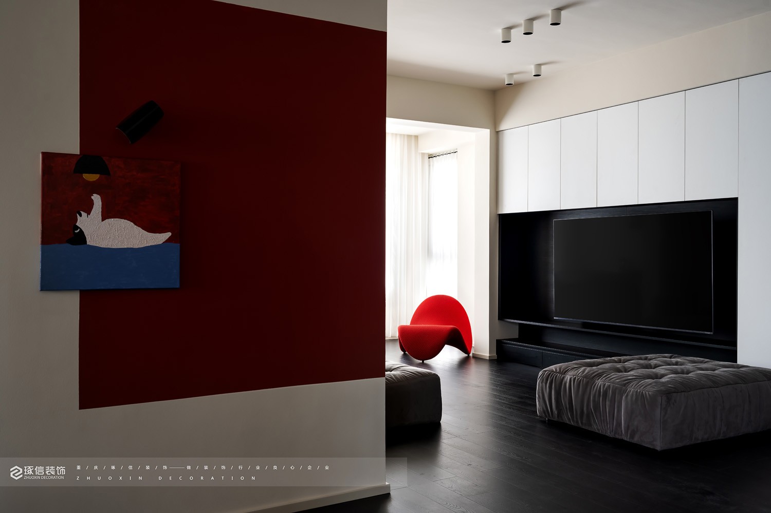 87 平经典红黑现代家丨中国平顶山丨琢信装饰-5