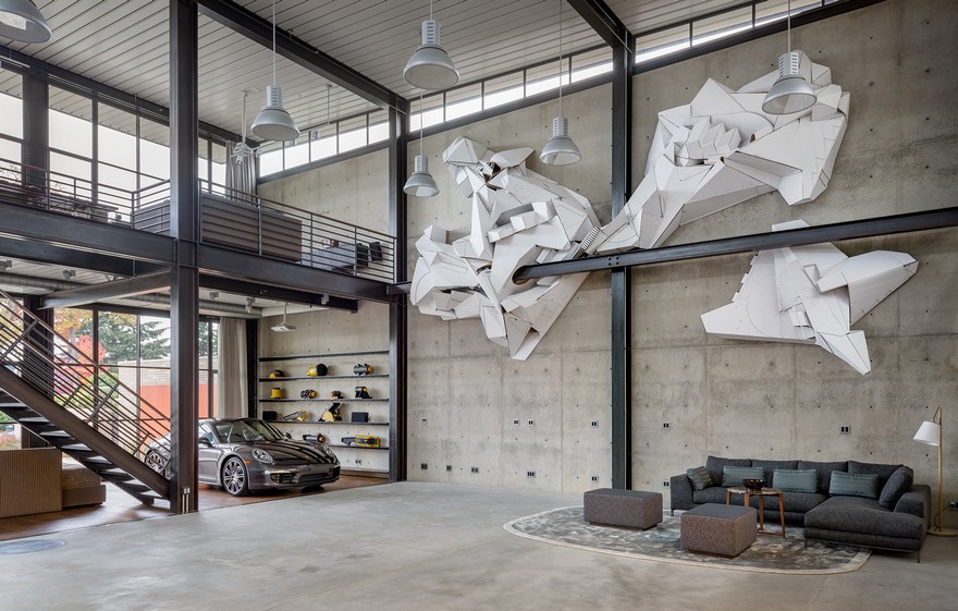 Contemporary Industrial House Features an Expressive Interior of Raw Steel-0