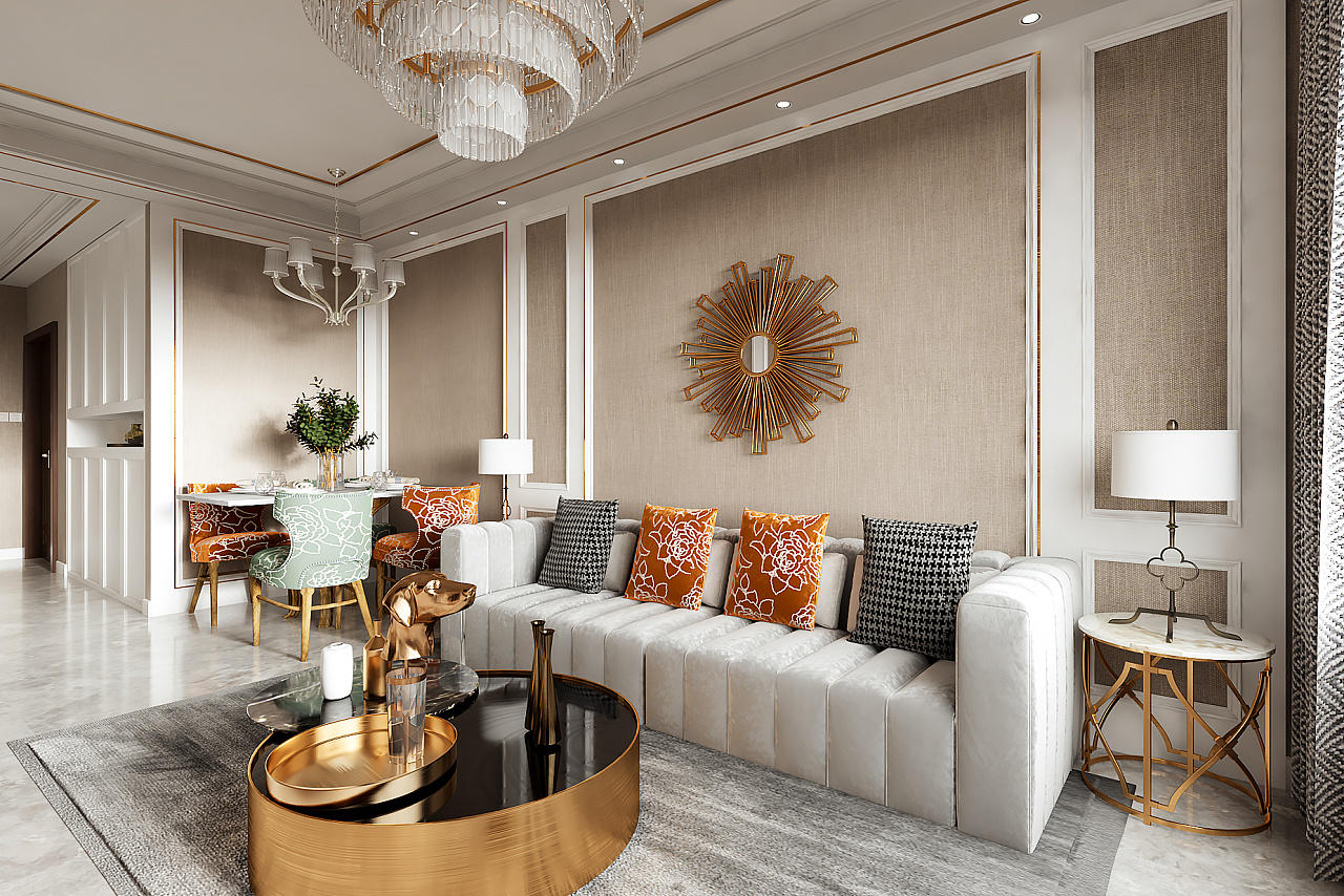 法式轻奢平层设计-31