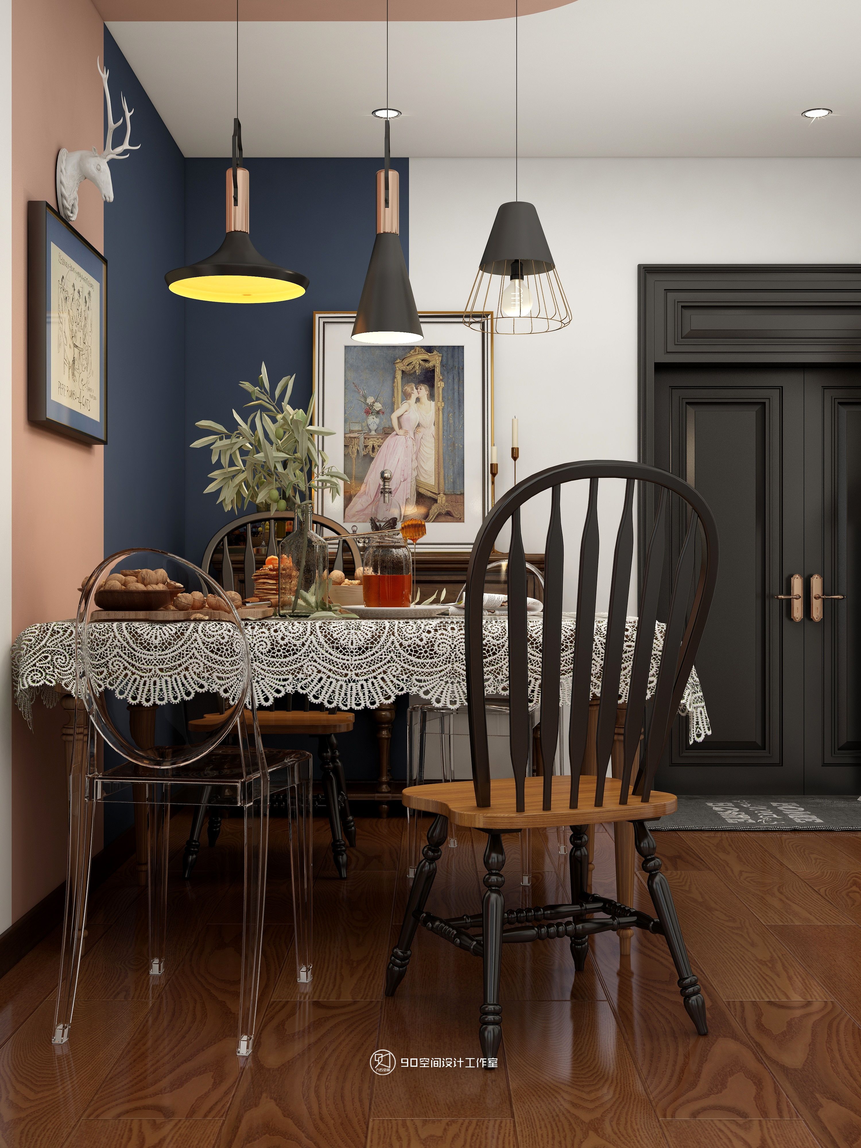 《欢愉同乐》80 平方现代美式空间设计-27