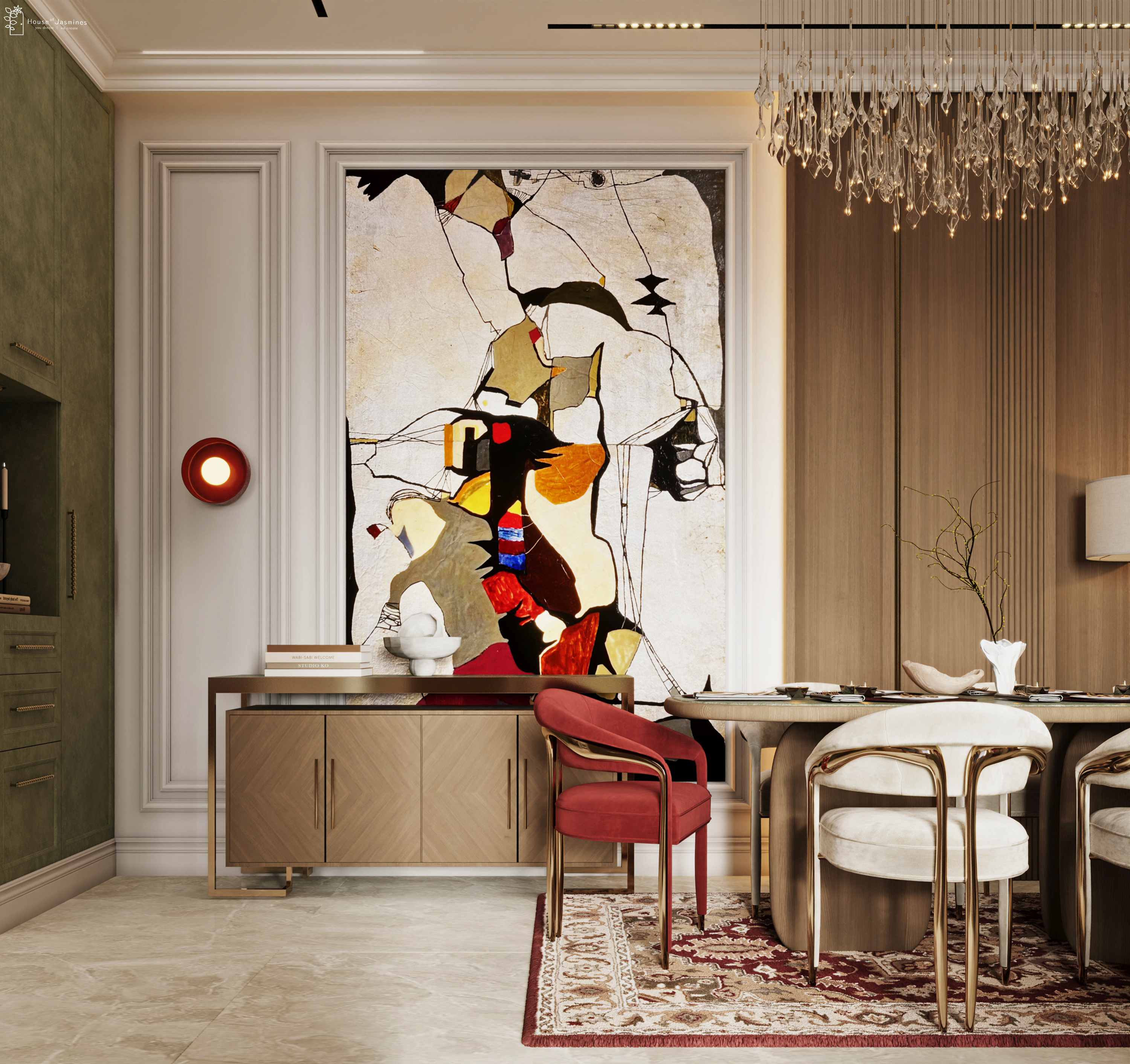 CRIMSON & GOLD: Eclectic Luxury Living-28