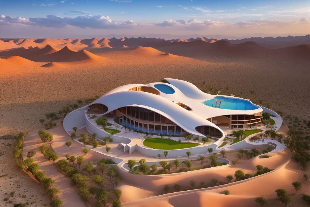 AI绘画之路-沙漠绿洲酒店-8