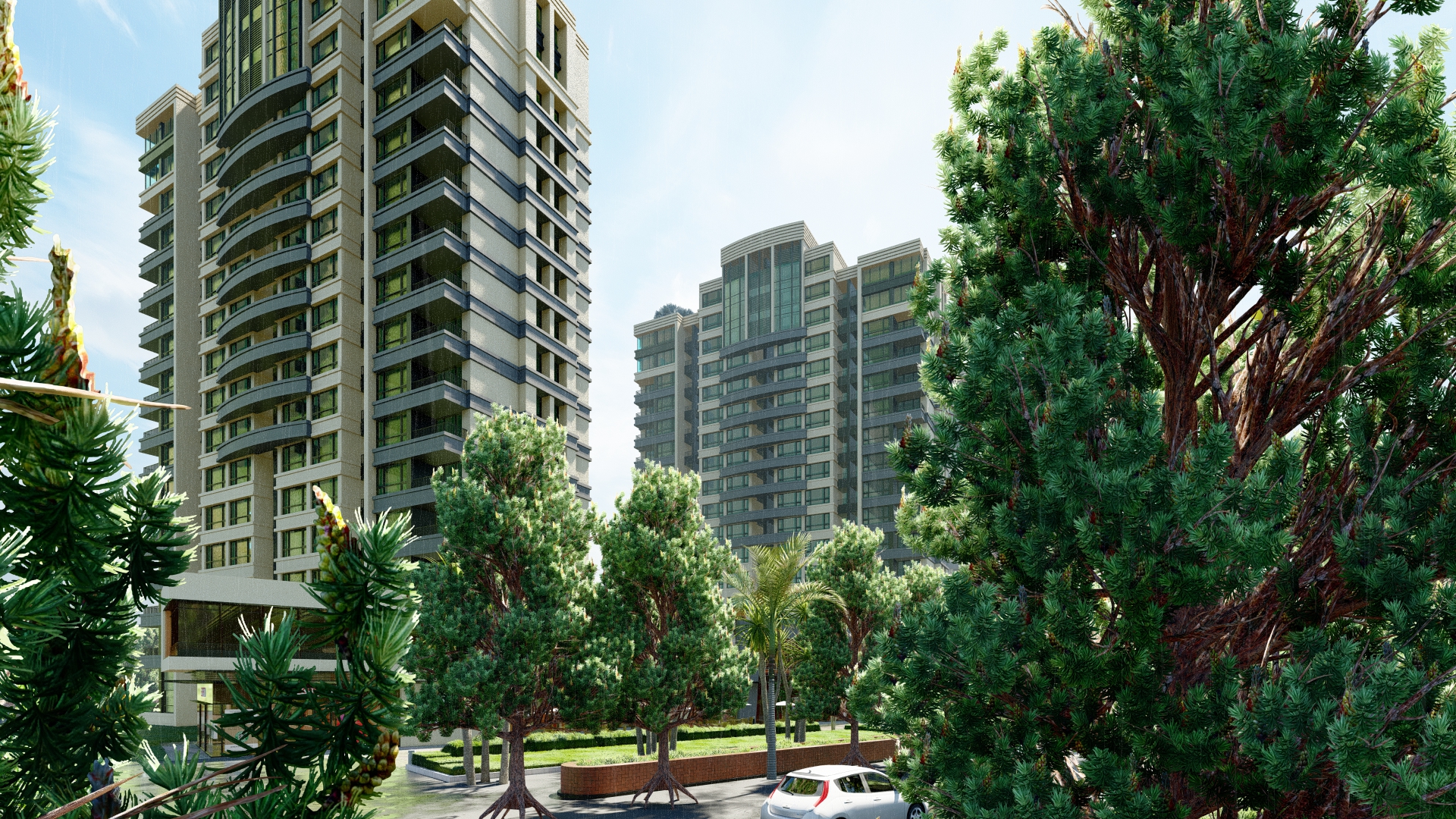 تصميم لمول كبير مع 3 ابراج سكنية وادارية-4