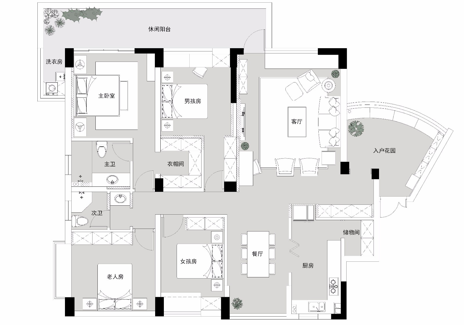 平层丨暗香疏影·成都177㎡美式住宅  清羽设计-66