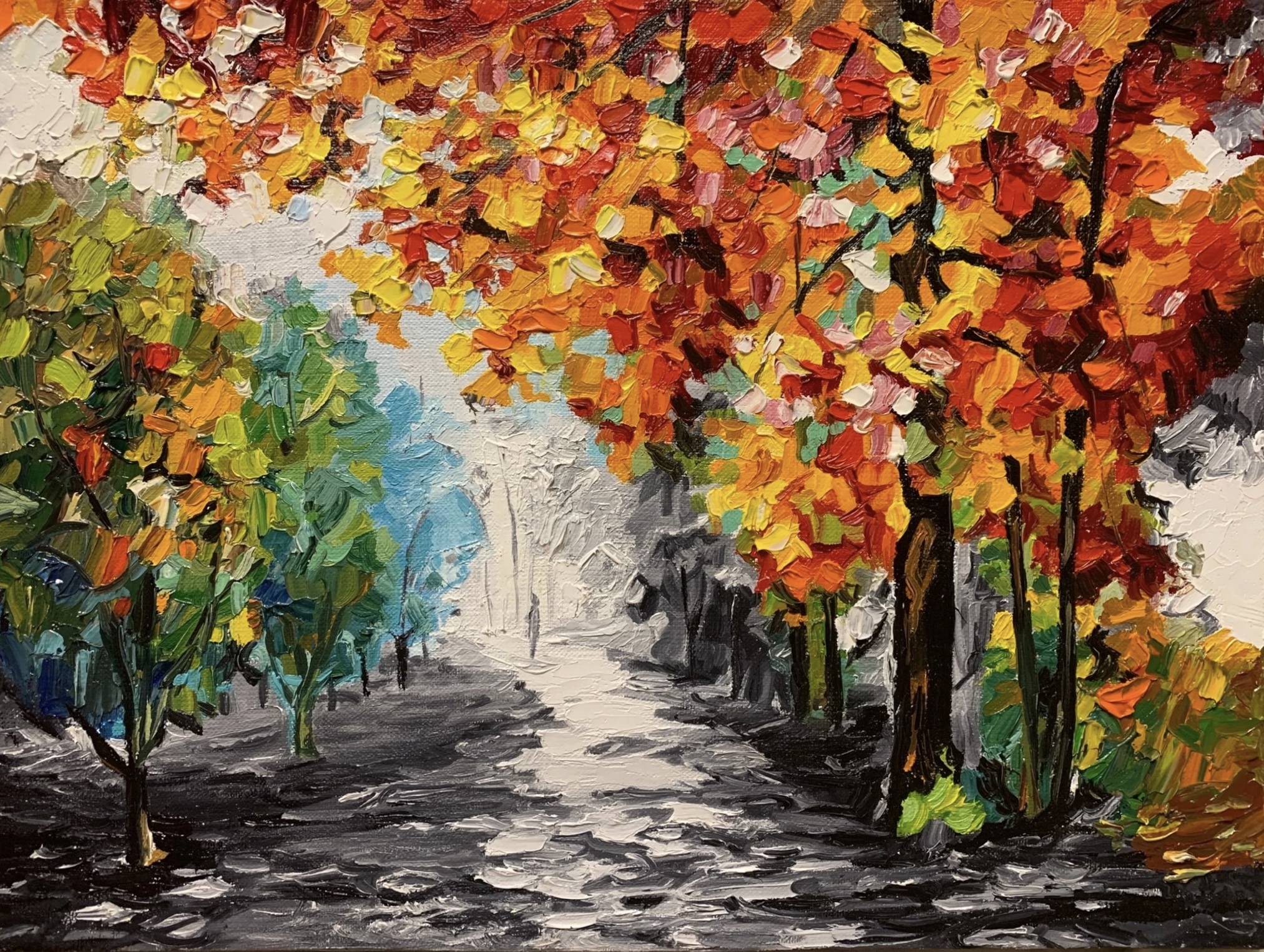 Autumn Impasto Art Series 6 Oil Paintings for Interior-15