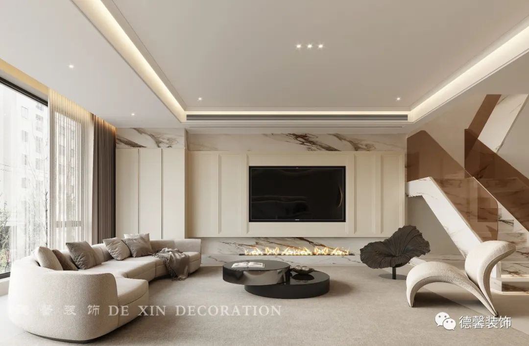 广州南沙 300㎡轻法式别墅设计丨中国广州丨德馨装饰-15