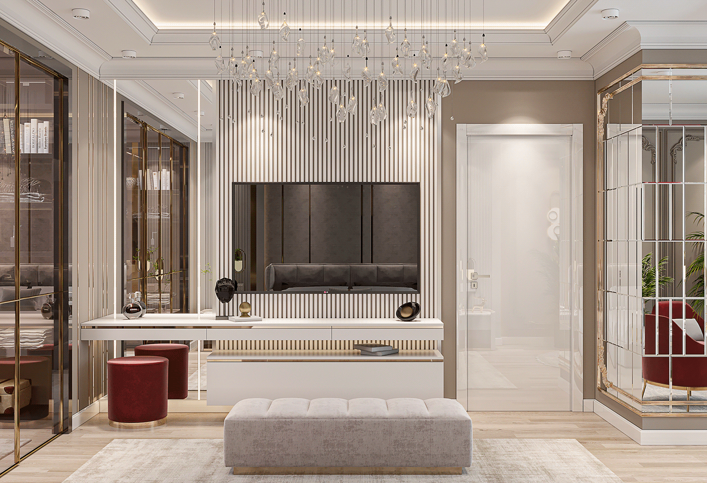 Luxury bedroom, Master bedroom, Wardrobe-1