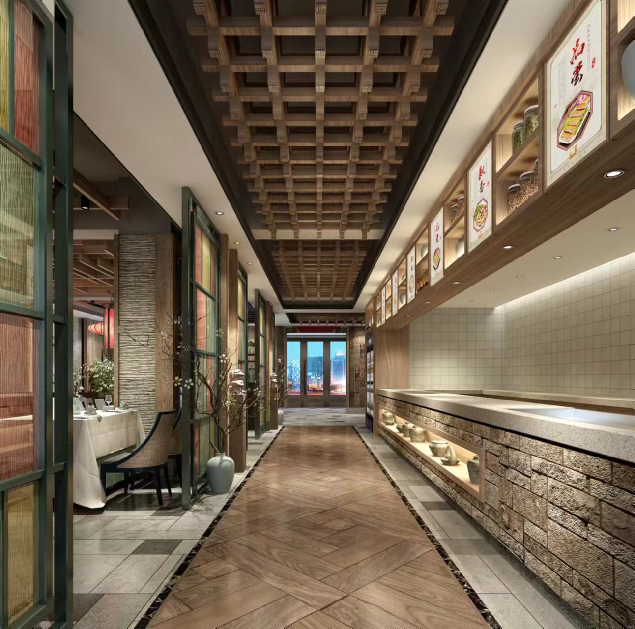 中式餐厅效果图-14