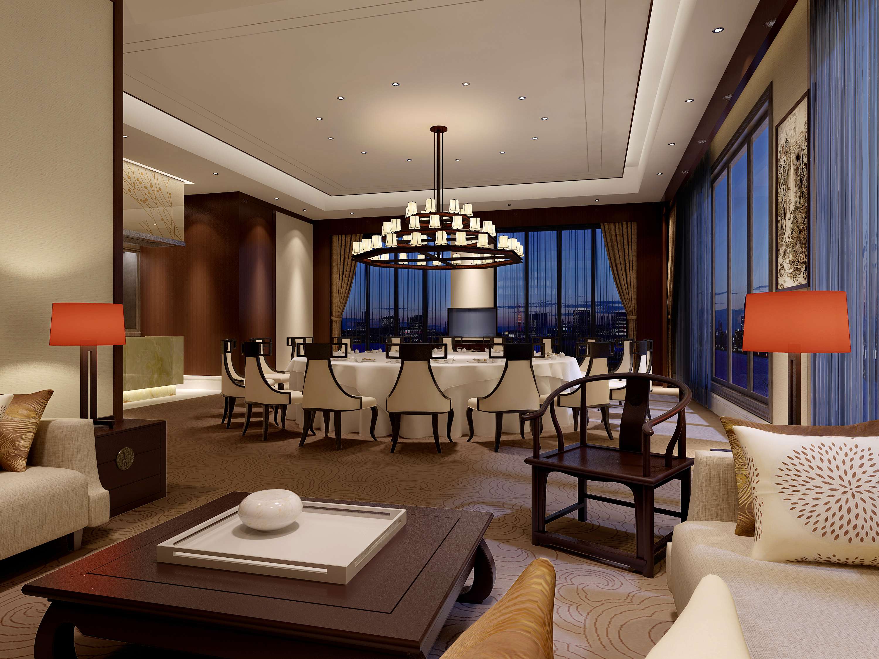 新中式风格奢华酒店餐厅 会所包房 包厢 包间 高清效果-3-20